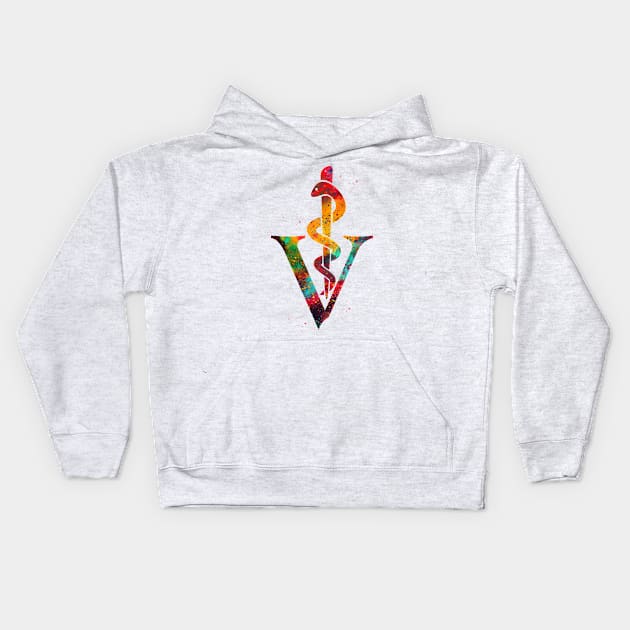 Veterinary Symbol Kids Hoodie by erzebeth